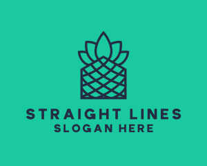 Minimalistic Line Art Pineapple logo design