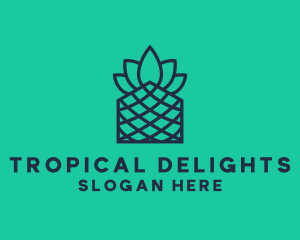 Minimalistic Line Art Pineapple logo design