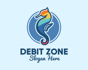 Colorful Seahorse Aquarium logo design