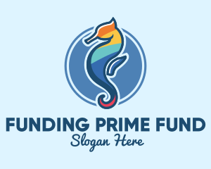 Colorful Seahorse Aquarium logo design