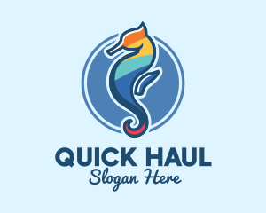 Colorful Seahorse Aquarium logo design