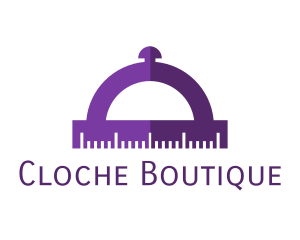 Purple Cloche Protractor logo design