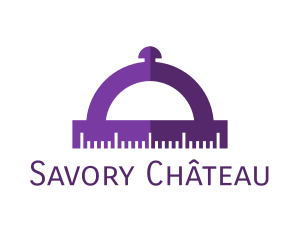 Purple Cloche Protractor logo design