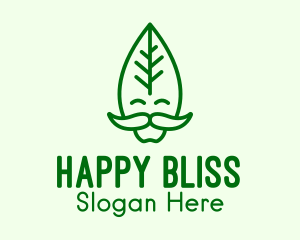 Happy Leaf Man  logo design