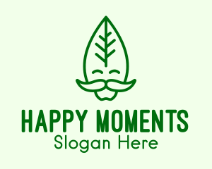 Happy Leaf Man  logo design