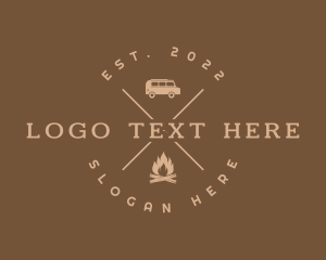 Caravan - Campfire Adventure Trip logo design