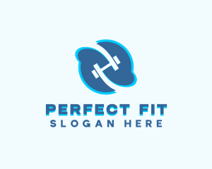 Fitness Gym Dumbbell logo design