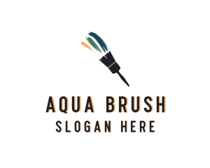 Paintbrush Home Renovation Painting logo design