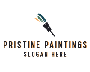 Paintbrush Home Renovation Painting logo design