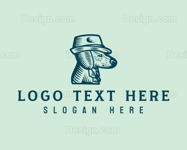 Vintage Dog Fedora Logo