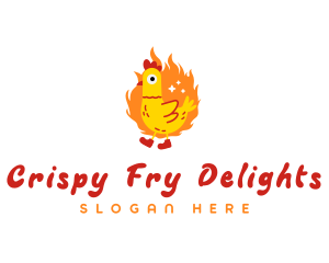 Fiery Chicken Rooster logo design