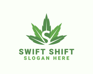 Cannabis Weed Letter S logo design