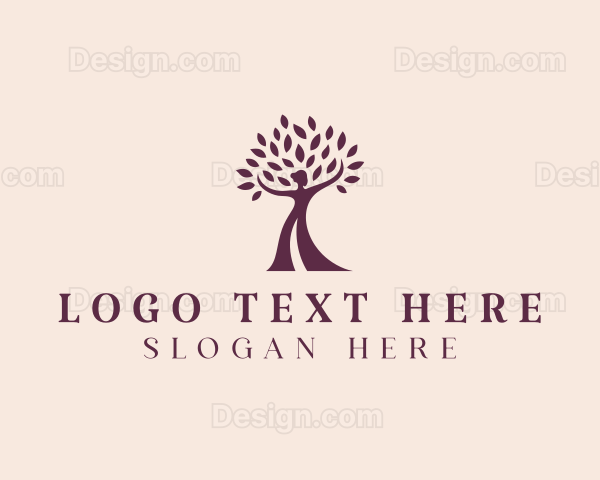 Yoga Woman Tree Logo