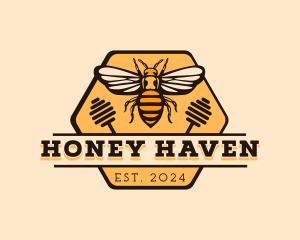 Hexagon Bee Emblem logo