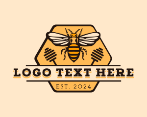 Hexagon Bee Emblem logo