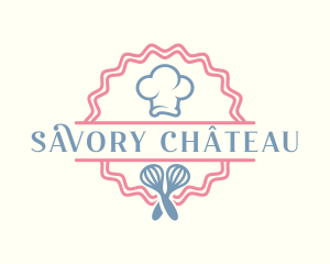 Chef Hat Whisk Bake Shop logo design