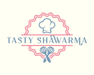 Chef Hat Whisk Bake Shop logo design