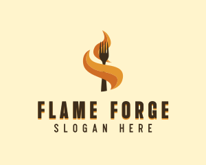 Fire Fork Barbecue logo design