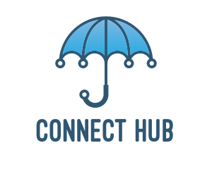 Blue Tech Umbrella  logo design