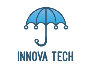 Blue Tech Umbrella  logo design