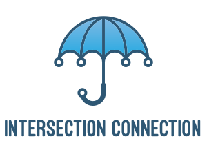 Blue Tech Umbrella  logo design