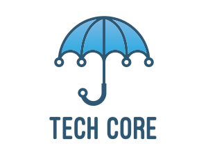 Blue Tech Umbrella  logo design