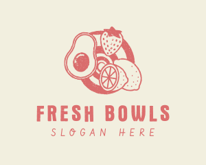 Retro Fruit Juice logo design