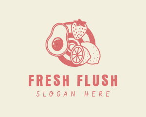 Retro Fruit Juice logo design