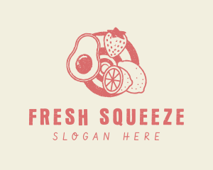 Retro Fruit Juice logo design