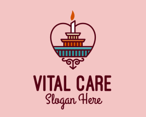 Anniversary Cake Heart Candle logo