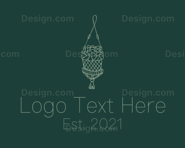 Hanging Macrame Plant Basket Logo