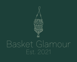 Hanging Macrame Plant Basket logo design