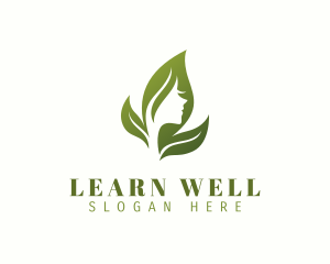 Woman Leaf Wellness logo design