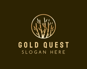 Metallic Golden Bamboo logo design