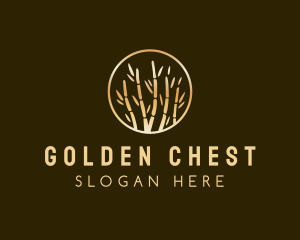 Metallic Golden Bamboo logo design