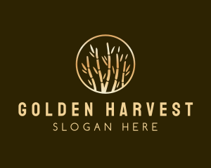 Metallic Golden Bamboo logo design