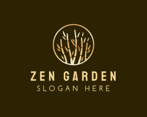 Metallic Golden Bamboo logo design