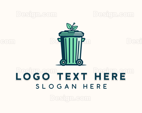 Waste Disposal Garbage Can Logo