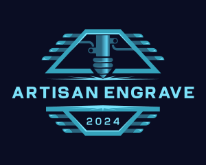 Mechanical Engrave Laser logo design