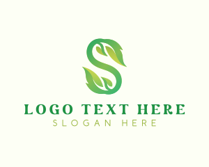 Organic Fresh Leaf Letter S logo