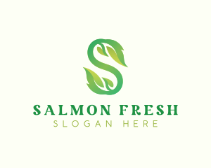 Organic Fresh Leaf Letter S logo design