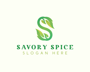 Organic Fresh Leaf Letter S logo design