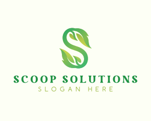 Organic Fresh Leaf Letter S logo design