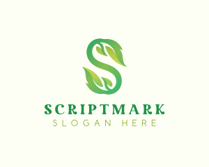 Organic Fresh Leaf Letter S logo design