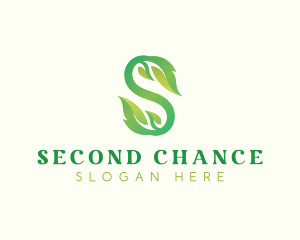 Organic Fresh Leaf Letter S logo design