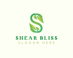 Organic Fresh Leaf Letter S logo design