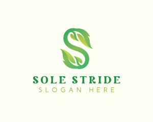 Organic Fresh Leaf Letter S logo design