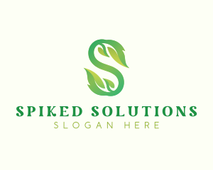 Organic Fresh Leaf Letter S logo design