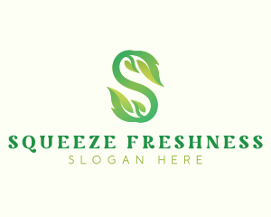 Organic Fresh Leaf Letter S logo design