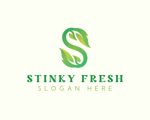 Organic Fresh Leaf Letter S logo design